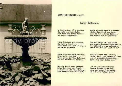 AK / Ansichtskarte Brandenburg_Havel Brunnen Fritz Bollmann Brandenburg Havel