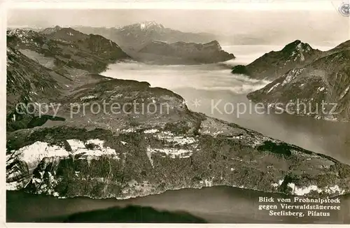 AK / Ansichtskarte Frohnalpstock_SZ Blick auf Vierwaldstaettersee Seelisberg und Pilatus Feldpost Frohnalpstock_SZ