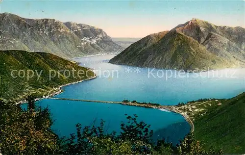 AK / Ansichtskarte Melide_Lago_di_Lugano Ponte di Melide Panoramo Melide_Lago_di_Lugano