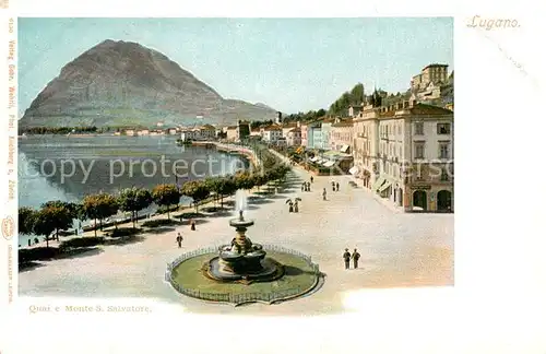 AK / Ansichtskarte Lugano_Lago_di_Lugano Quai e Monte San Salvatore Lugano_Lago_di_Lugano