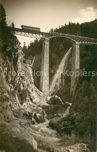 AK / Ansichtskarte Zermatt_VS Gornergratbahn Findelenbruecke Wasserfall Zermatt_VS