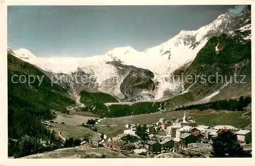 AK / Ansichtskarte Saas Fee mit Feegletscher Saas Fee