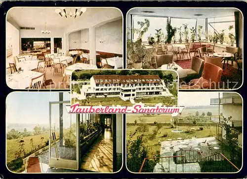 AK / Ansichtskarte Bad_Mergentheim Tauberland Sanatorium Gastraeume Terrasse Bad_Mergentheim