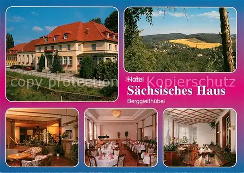 AK / Ansichtskarte Berggiesshuebel Hotel Saechsisches Haus Panorama Gastraeume Festsaal Berggiesshuebel