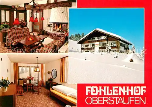 AK / Ansichtskarte Oberstaufen Kurheim Fohlenhof Gaststube Zimmer Oberstaufen