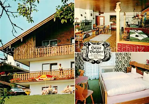 AK / Ansichtskarte Wackersberg_Bad_Toelz Gaestehaus Bichler Gaststube Zimmer Wackersberg_Bad_Toelz