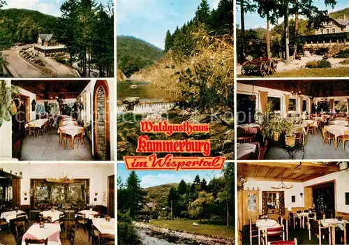 AK / Ansichtskarte Ruedesheim_am_Rhein Waldgasthaus Kammerburg im Wispertal Gastraeume Panorama 