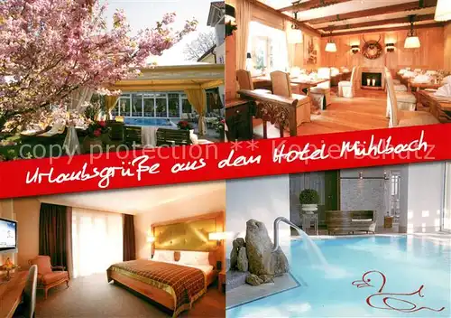 AK / Ansichtskarte Bad_Fuessing Thermal Spa und Romantik Hotel Muehlbach Gastraum Zimmer Hallenbad Bad_Fuessing