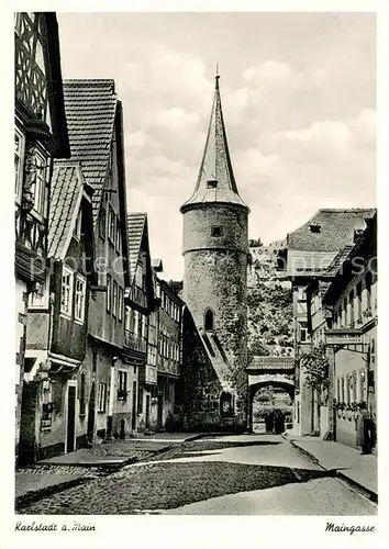 AK / Ansichtskarte Karlstadt_Main Stadttor Maingasse Karlstadt_Main