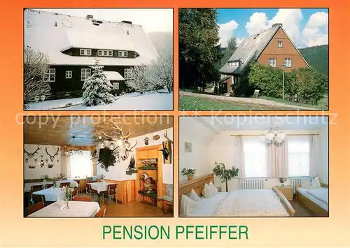 AK / Ansichtskarte Rittersgruen Pension Pfeiffer Gaststube Zimmer Rittersgruen