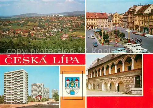 AK / Ansichtskarte Ceska_Lipa_Boehmisch_Leipa_CZ Celkovy pohled Namesti Sidliste Cerveny dum 