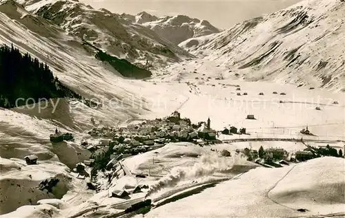 AK / Ansichtskarte Andermatt_UR mit Furka Oberalp Bahn und Urserental 