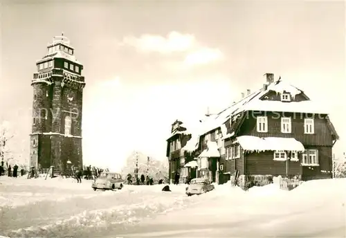 AK / Ansichtskarte Auersberg_Wildenthal Berghaus auf d. Auersberg im Winter Schnee Auersberg Wildenthal