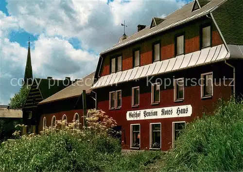 AK / Ansichtskarte Hammerunterwiesenthal Gasthof Pension Rotes Haus Hammerunterwiesenthal