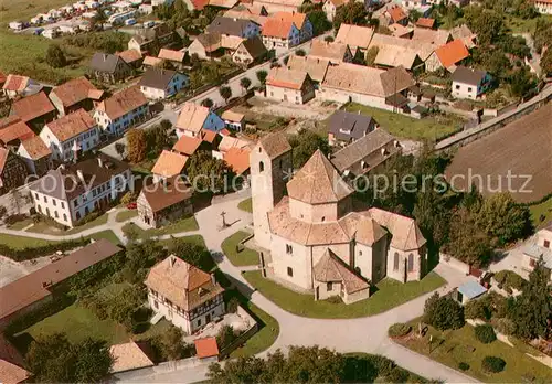 AK / Ansichtskarte Ottmarsheim_Haut Rhin Vue aerienne de leglise octogonale du XIe Ottmarsheim Haut Rhin