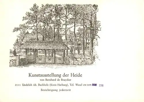 AK / Ansichtskarte Undeloh Kunstausstellung der Heide Kuenstlerkarte Undeloh