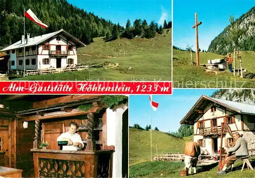 AK / Ansichtskarte Woergl_Tirol Alm Gaststaette Hoehlenstein Bar Gipfelkreuz Harfenspieler Woergl Tirol