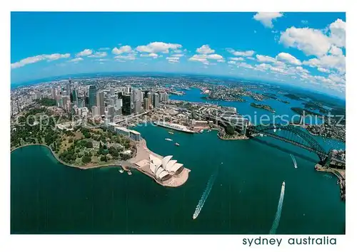 AK / Ansichtskarte Sydney__NSW_Australia Royal Botanic Gardens the Opera Hous and the Harbour Bridge Air view 