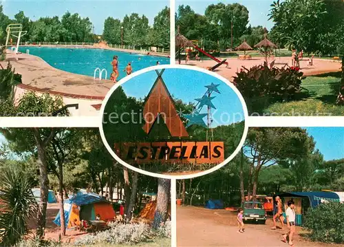 AK / Ansichtskarte Costa_Dorada Camping Tres Estrellas Freibad Spielplatz Costa_Dorada