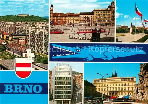 AK / Ansichtskarte Brno_Bruenn Spilberk Namesti Svobody Namesti Rude armady Obchodni dum Centrum Namesti unora Brno_Bruenn