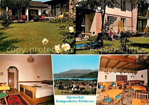 AK / Ansichtskarte Krumpendorf_Woerthersee Pension Edeltraud und Inge Kneissl Garten Zimmer Gaststube Krumpendorf Woerthersee