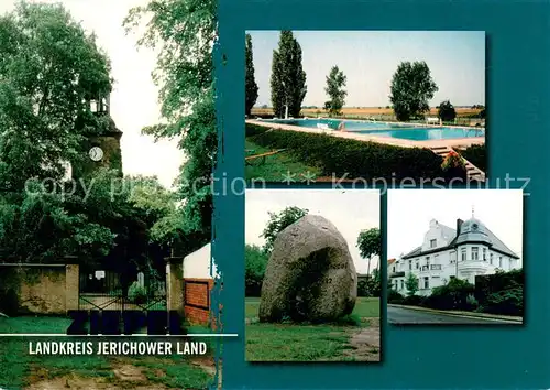 AK / Ansichtskarte Ziepel_Burg mit roman Kirche St Markus Freibad Findling Wohnhaus Ziepel Burg