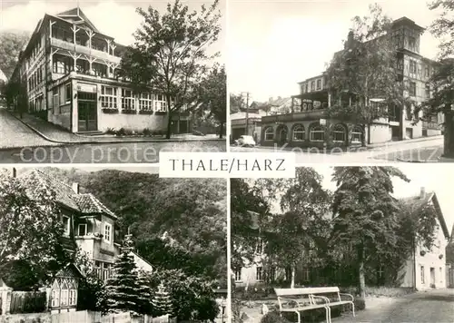 AK / Ansichtskarte Thale_Harz Kurheim Thale Haus Brunhilde Hotel Bodetal Haus Sonneneck Badehaus Hubertusbad Thale_Harz