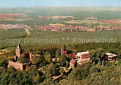 AK / Ansichtskarte Frankenstein_Pfalz Burgruine Frankenstein im Naturpark Bergstrasse Fliegeraufnahme Frankenstein_Pfalz