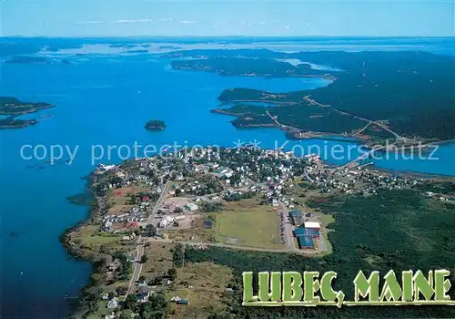 AK / Ansichtskarte Lubec Aerial view with Campobello Island Lubec
