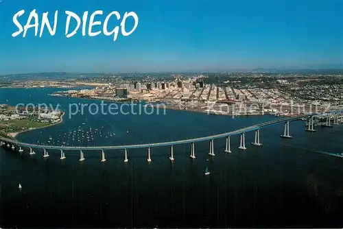 AK / Ansichtskarte San_Diego_California Bruecke Fliegeraufnahme 