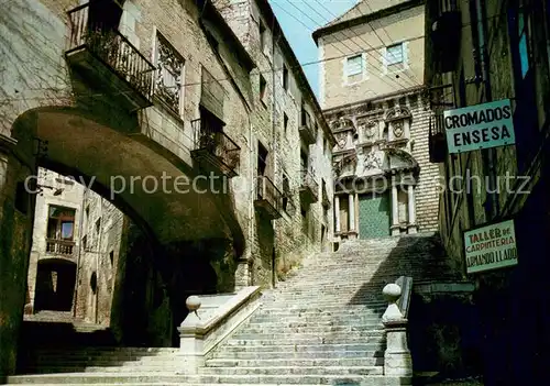 AK / Ansichtskarte Gerona Palacio del Vizcondado y fachada de San Martin Gerona