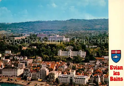 AK / Ansichtskarte Evian les Bains_74 Fliegeraufnahme Therme Hotels Royal et Hermitage 