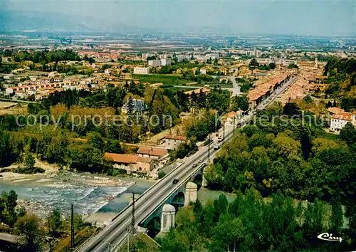 AK / Ansichtskarte Livron sur Drome Fliegeraufnahme Le pont sur la Drome Livron sur Drome