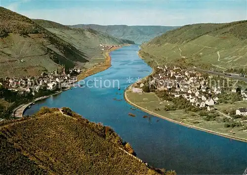 AK / Ansichtskarte Alf_Bullay_Mosel Fliegeraufnahme mit Calmont Alf_Bullay_Mosel