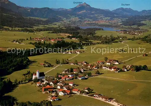 AK / Ansichtskarte Maria_Rain_Allgaeu Fliegeraufnahme mit Gruentensee Gruenten und Stuiben Maria_Rain_Allgaeu