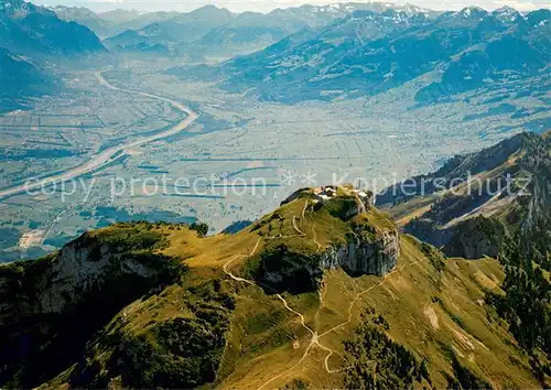 AK / Ansichtskarte Bruelisau_IR Fliegeraufnahme Hoher Kasten Rheintalblick mit Falknis Calanda und Alvierkette 