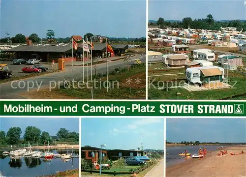 AK / Ansichtskarte Drage_Elbe Mobilheim und Camping Platz Restaurant Stover Strand Yachthafen Strand Drage_Elbe