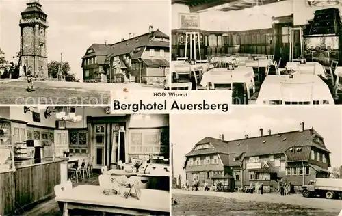 AK / Ansichtskarte Auersberg_Wildenthal HOG Wismut Berghotel Auersberg Gastraeume Turm Auersberg Wildenthal