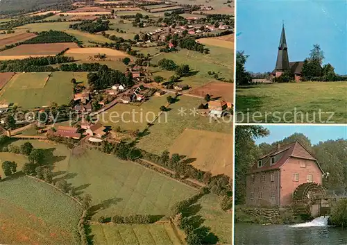 AK / Ansichtskarte Heidmuehlen_Holstein Fliegeraufnahme Kirche Muehle Heidmuehlen_Holstein