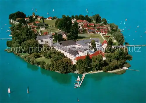 AK / Ansichtskarte Fraueninsel_Chiemsee Abtei Frauenwoerth Fliegeraufnahme Fraueninsel Chiemsee