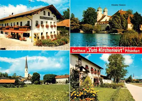 AK / Ansichtskarte Pittenhart Gasthaus Zum Kirchenwirt Kloster Seeon Kirche Pittenhart