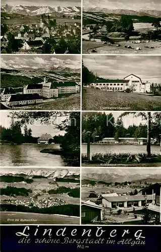 AK / Ansichtskarte Lindenberg_Allgaeu Langenberg Campingplatz Genesungsheim Ried Eisenbahnwaisenhort Waldhotel Waldseebad Rothachthal Berliner Feriendorf Lindenberg Allgaeu