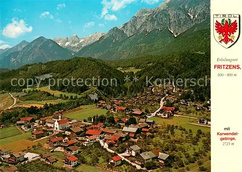 AK / Ansichtskarte Fritzens Fliegeraufnahme mit Karwendelgebirge Fritzens