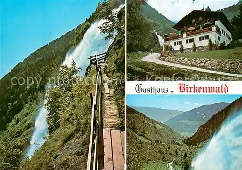 AK / Ansichtskarte Partschins_Parcines_IT Gasthaus Birkenwald Wasserfall Panorama 