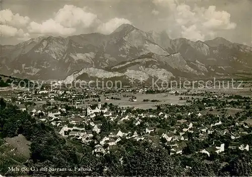 AK / Ansichtskarte Mels Gesamtansicht m. Sargans u. Falknis Mels