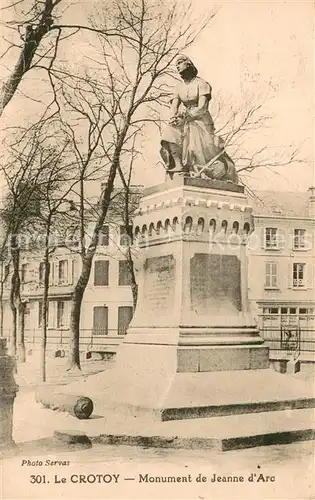 AK / Ansichtskarte Le_Crotoy_80 Monument de Jeanne d Arc Statue 