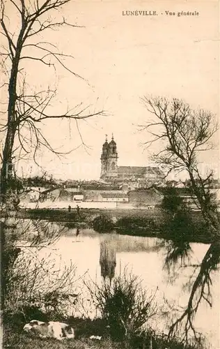 AK / Ansichtskarte Luneville_54 Vue generale aux bords de la Vezouze Eglise 