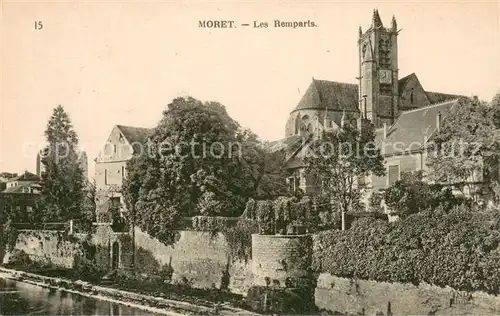 AK / Ansichtskarte Moret sur Loing Les remparts et l eglise Moret sur Loing