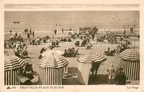 AK / Ansichtskarte Deauville sur Mer La plage fleurie 