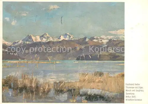 AK / Ansichtskarte Persoenlichkeiten Ferdinand Hodler. Thunersee mit Eiger 